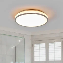 Lindby LED-kattovalaisin Lyss, Ø 40 cm, kromivärinen, IP44