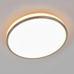 Lindby LED-kattovalaisin Lyss, Ø 40 cm, kromivärinen, IP44