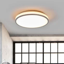 Lindby LED-kattovalaisin Lyss, Ø 40 cm, kromivärinen, IP44