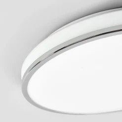 Lindby LED-kattovalaisin Lyss, Ø 40 cm, kromivärinen, IP44