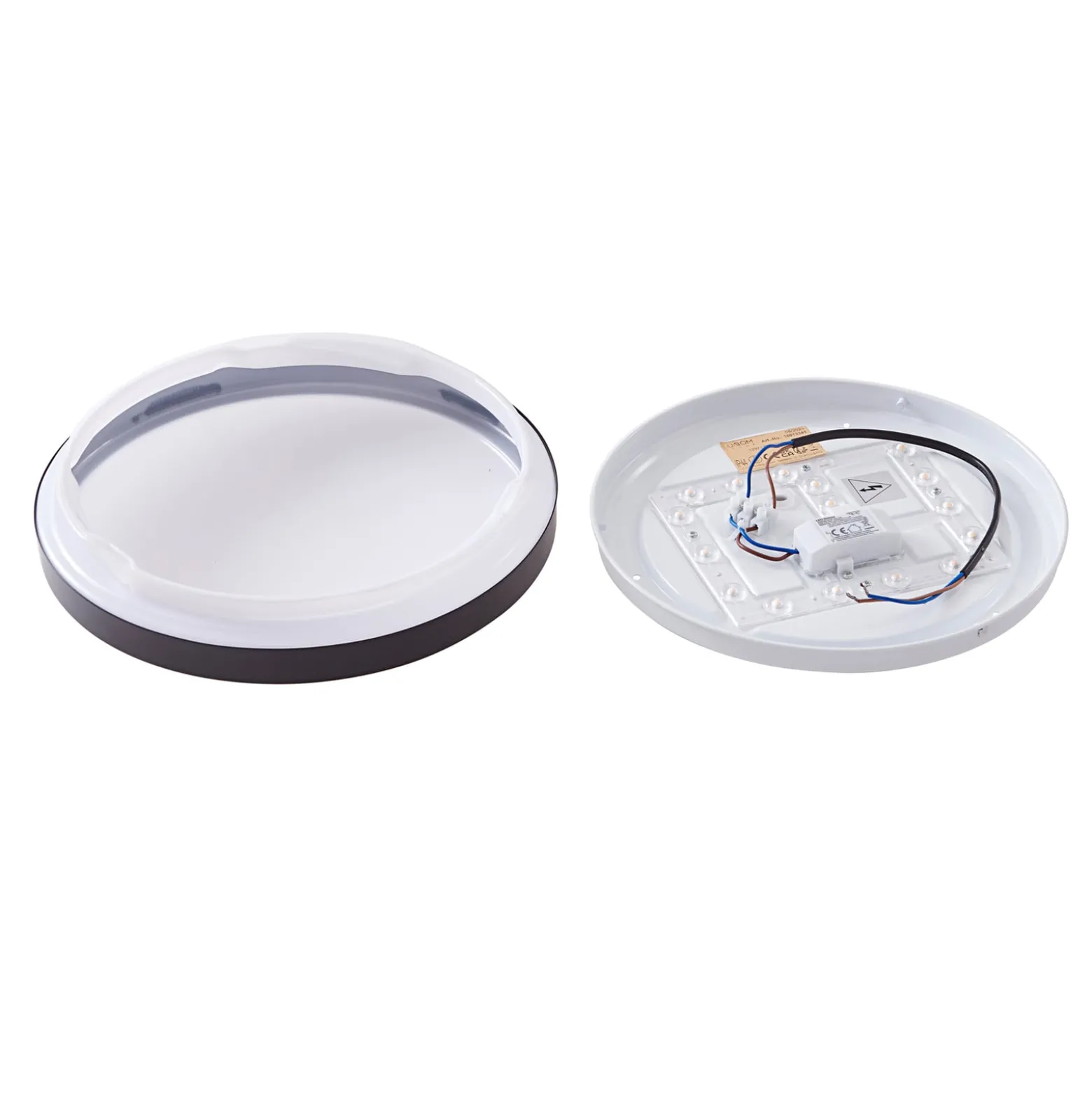 Lindby LED kattovalaisin Medon Ø 29 cm musta muovi IP44