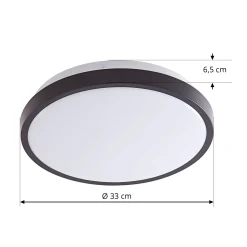 Lindby LED kattovalaisin Medon Ø 29 cm musta muovi IP44