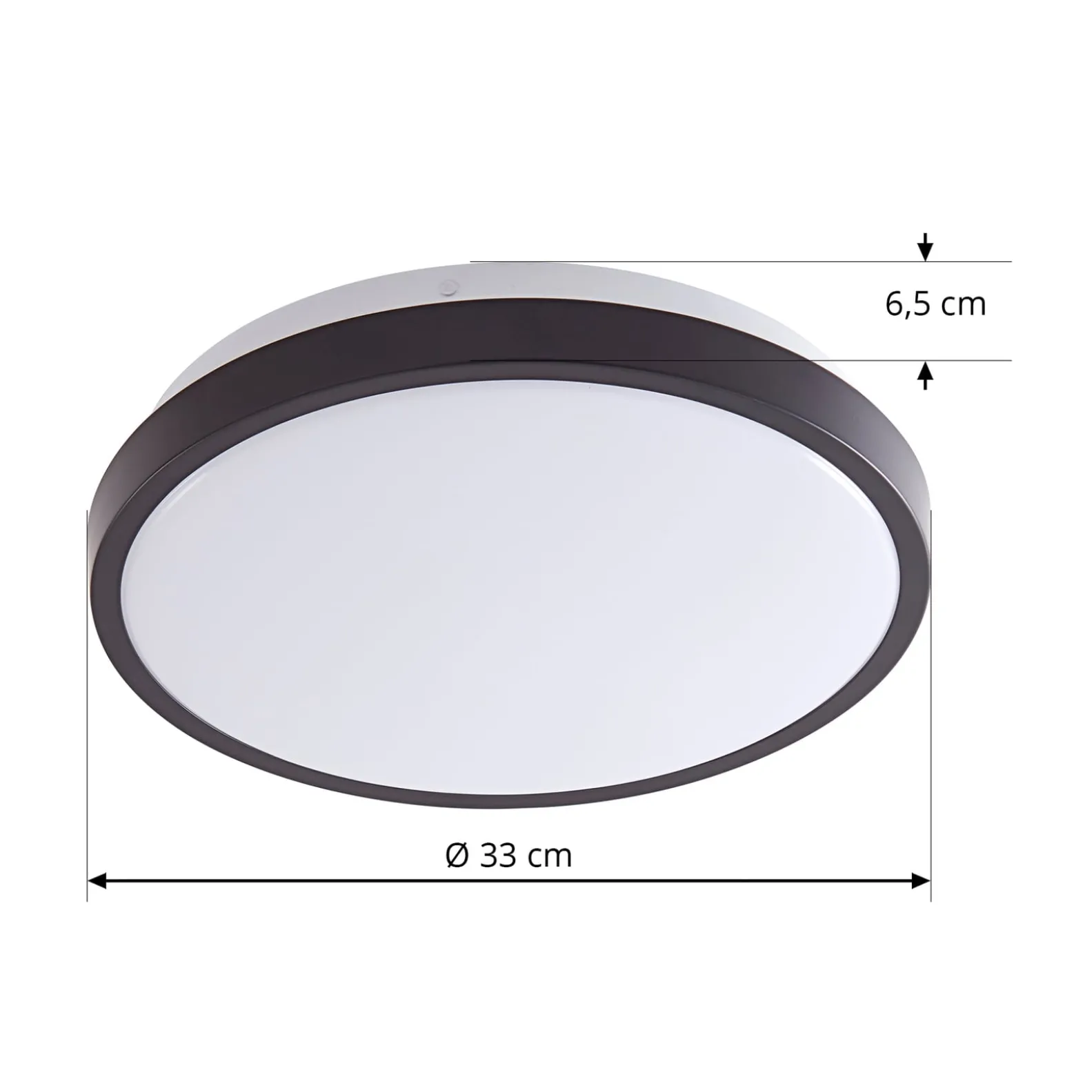 Lindby LED kattovalaisin Medon Ø 29 cm musta muovi IP44