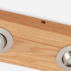 Lindby LED-kattovalaisin Mikari, 30 cm, puu, kääntyvä