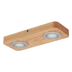 Lindby LED-kattovalaisin Mikari, 30 cm, puu, kääntyvä