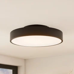 Lindby LED-kattovalaisin Milada, musta, CCT, kaukosäädin