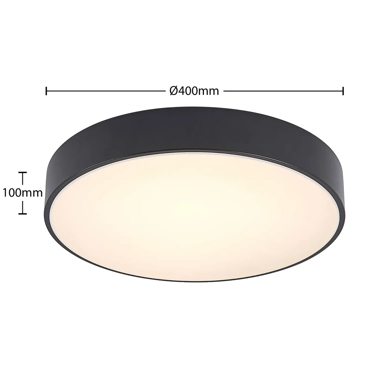 Lindby LED-kattovalaisin Milada, musta, CCT, kaukosäädin