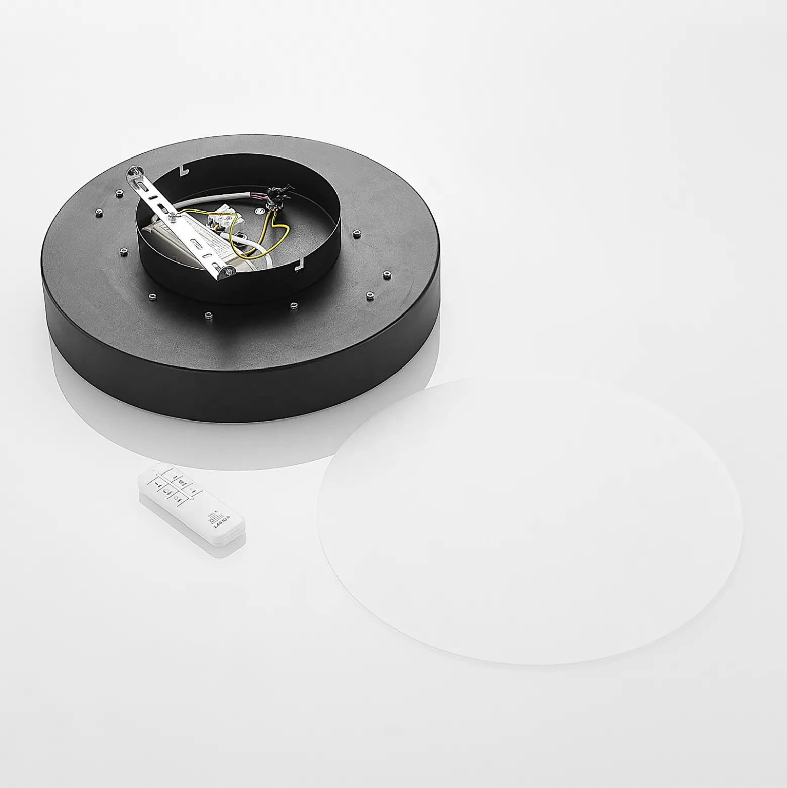 Lindby LED-kattovalaisin Milada, musta, CCT, kaukosäädin