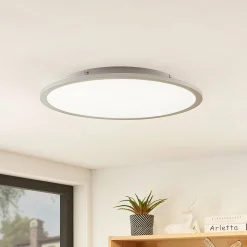 Lindby LED-kattovalaisin Narima, 4000 K, Ø 50 cm, hopea
