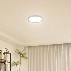 Lindby LED-kattovalaisin Pravin, Ø 30 cm, CCT, valkoinen
