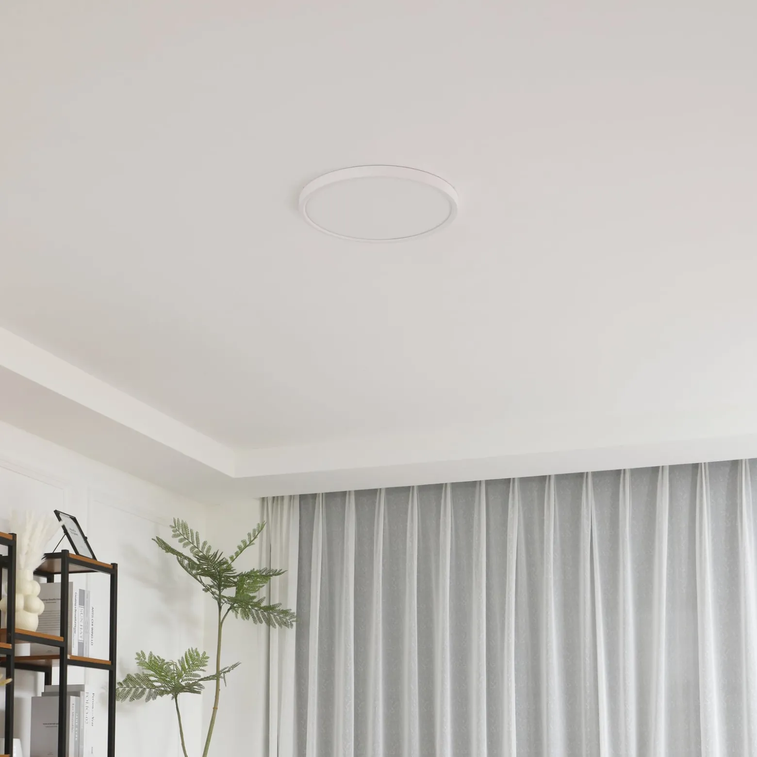 Lindby LED-kattovalaisin Pravin, Ø 30 cm, CCT, valkoinen