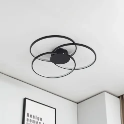 Lindby LED-kattovalaisin Riley, musta, 3000 K, himmennettävä