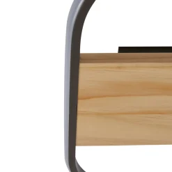 Lindby LED-kattovalaisin Romilda, harmaa, puu, 37 cm leveä
