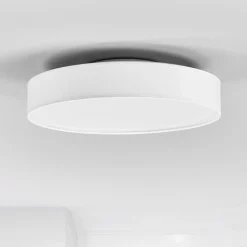 Lindby LED-kattovalaisin Saira, Ø 40 cm, valkoinen, tekstiili