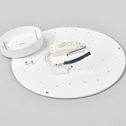 Lindby LED-kattovalaisin Saira, Ø 40 cm, valkoinen, tekstiili