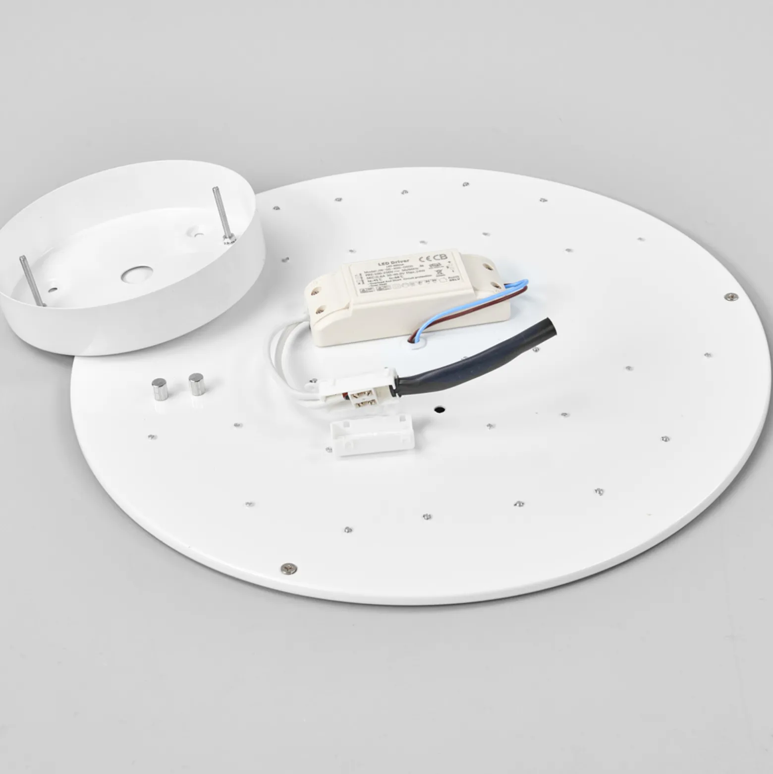 Lindby LED-kattovalaisin Saira, Ø 40 cm, valkoinen, tekstiili