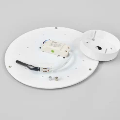 Lindby LED-kattovalaisin Saira, Ø 30 cm, valkoinen, tekstiili