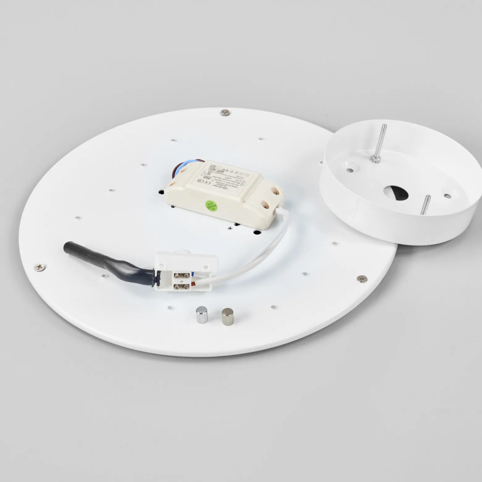 Lindby LED-kattovalaisin Saira, Ø 30 cm, valkoinen, tekstiili