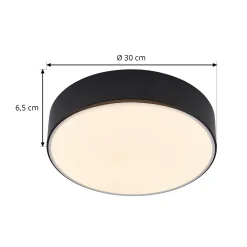 Lindby LED-kattovalaisin Simera, Ø 30 cm, musta, valkoinen