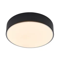 Lindby LED-kattovalaisin Simera, Ø 30 cm, musta, valkoinen