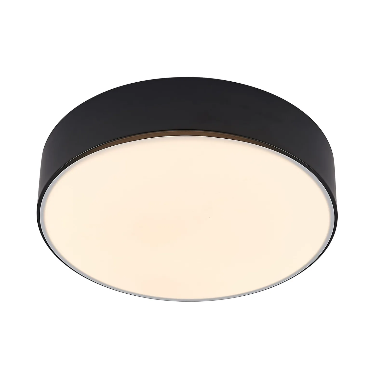 Lindby LED-kattovalaisin Simera, Ø 30 cm, musta, valkoinen