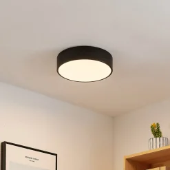 Lindby LED-kattovalaisin Simera, Ø 30 cm, musta, valkoinen