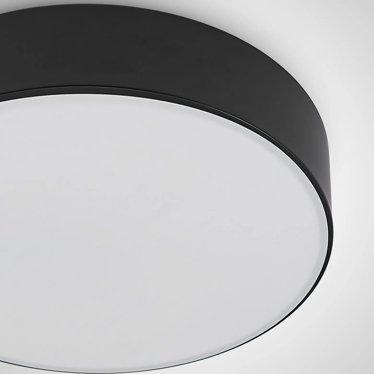 Lindby LED-kattovalaisin Simera, Ø 30 cm, musta, valkoinen