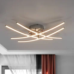 Lindby LED-kattovalaisin Yael, krominvärinen, metallia, 67 cm pitkä