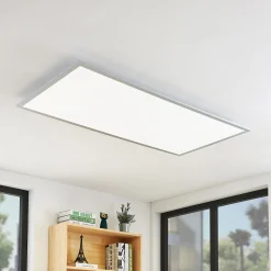Lindby LED-kattovalaisin Zento, 120 cm, hopea, 4 000 K