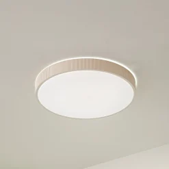 Lindby LED-kattovalaisin Zylo, beige, Ø 49 cm, CCT, himmennettävä