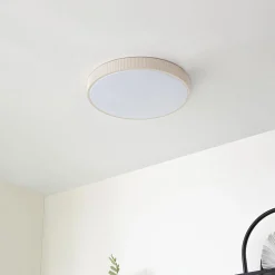 Lindby LED-kattovalaisin Zylo, beige, Ø 49 cm, CCT, himmennettävä