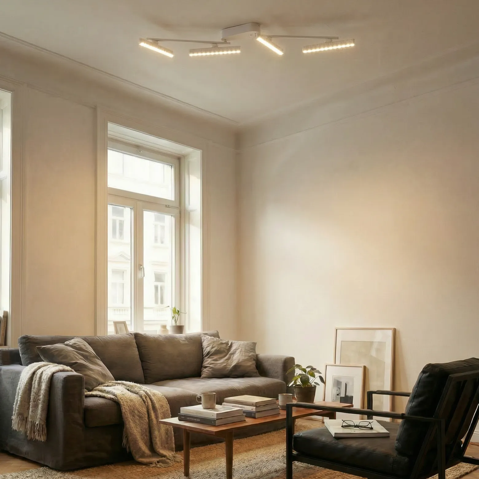 Lindby LED-kohdevalaisin Eldrin, valkoinen, 4-valo, valopisteet