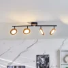 Lindby LED-kohdevalaisin Manel, puu, 84 cm pitkä, 4-valo, 4 valoa