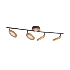 Lindby LED-kohdevalaisin Manel, puu, 84 cm pitkä, 4-valo, 4 valoa