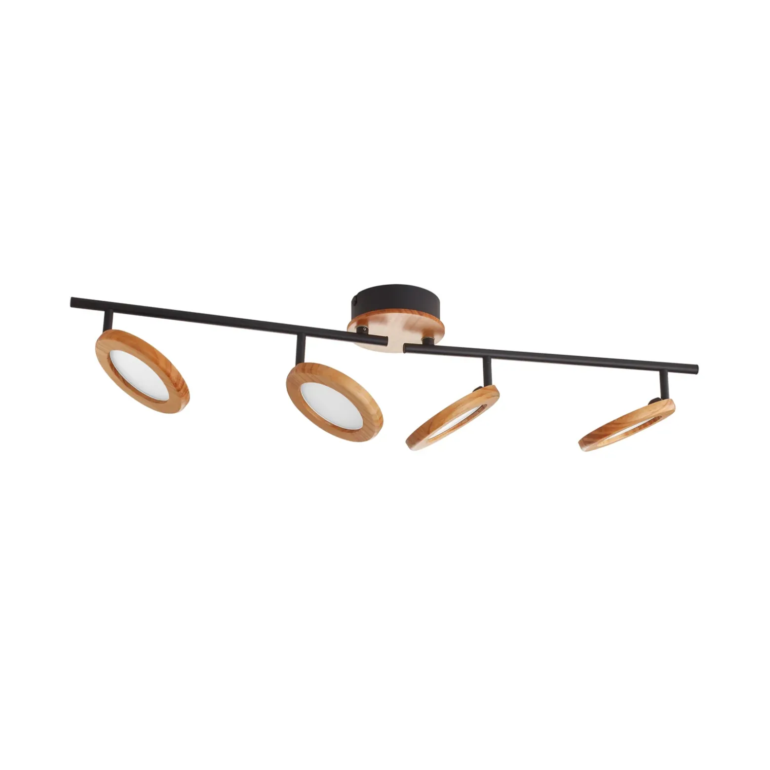 Lindby LED-kohdevalaisin Manel, puu, 84 cm pitkä, 4-valo, 4 valoa