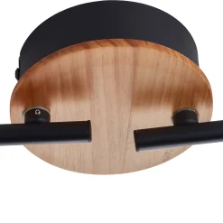 Lindby LED-kohdevalaisin Manel, puu, 84 cm pitkä, 4-valo, 4 valoa