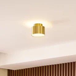 Lindby LED-kohdevalaisin Nivoria, 11 x 9 cm, kullanvärinen, metallia