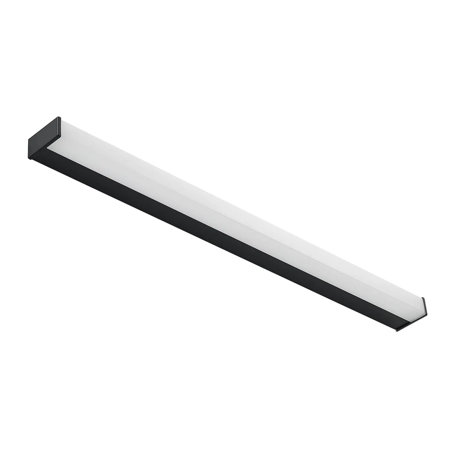 Lindby LED-kylpyhuoneen seinävalaisin Ulisan, 89 cm, musta, kulmikas