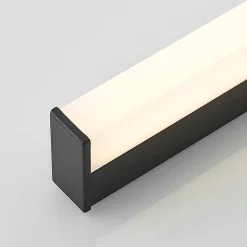 Lindby LED-kylpyhuoneen seinävalaisin Ulisan, 89 cm, musta, kulmikas
