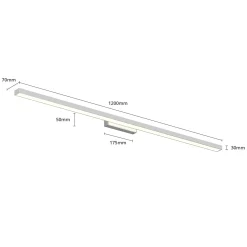 Lindby LED-kylpyhuone- ja peilivalaisin Alenia, 120 cm, kromi