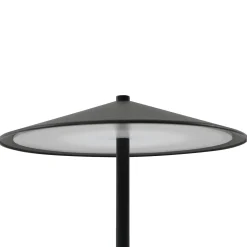 Lindby LED-ladattava pöytävalaisin Ayva, musta, alumiini, IP44