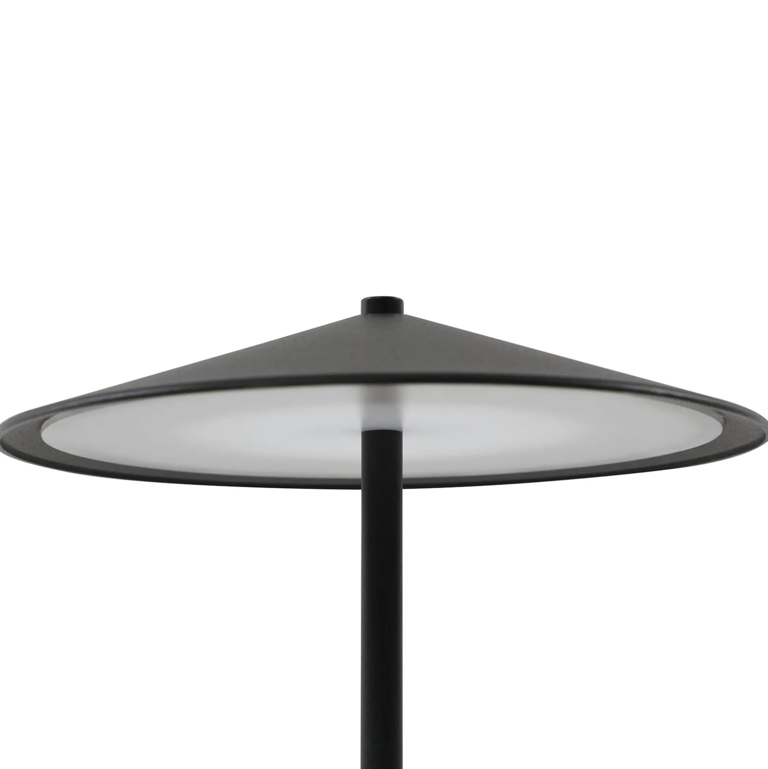Lindby LED-ladattava pöytävalaisin Ayva, musta, alumiini, IP44