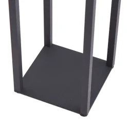 Lindby LED-ladattava pöytävalaisin Iruna, musta, metalli, 27cm, himmeä.
