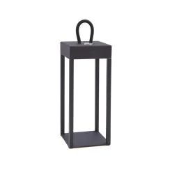 Lindby LED-ladattava pöytävalaisin Iruna, musta, metalli, 27cm, himmeä.