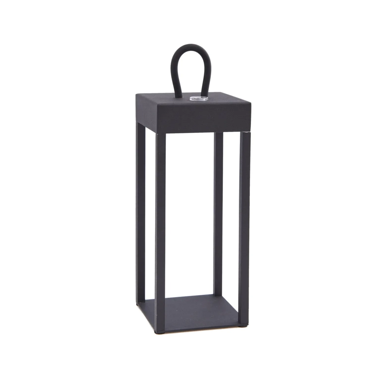 Lindby LED-ladattava pöytävalaisin Iruna, musta, metalli, 27cm, himmeä.