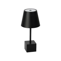 Lindby LED ladattava pöytävalaisin Janea CUBE, musta, metallia
