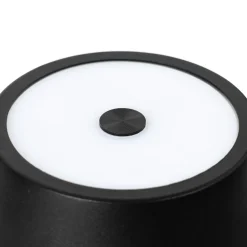 Lindby LED ladattava pöytävalaisin Janea CUBE, musta, metallia