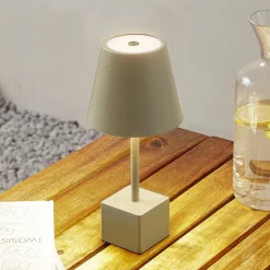 Lindby LED ladattava pöytävalaisin Janea CUBE, vihreä, metallia