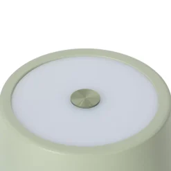 Lindby LED ladattava pöytävalaisin Janea CUBE, vihreä, metallia