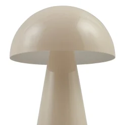Lindby LED-ladattava pöytävalaisin Nevijo, beige, Ø20cm, USB, himmennin